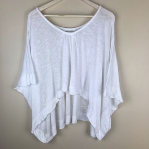Anthropologie Porridge White Drapey Cropped Top